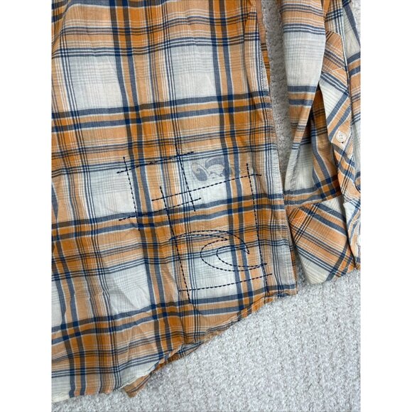 Rip Curl The Search Plaid Orange/Blue Button Up Mens Large Surf Beach Skate READ - Picture 15 of 16